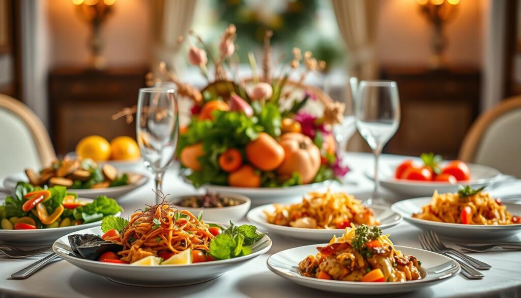presentación de platos Cenas Vegetarianas