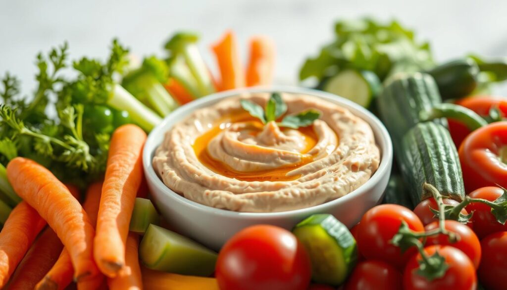 vegetales frescos y hummus vegetales frescos y hummus